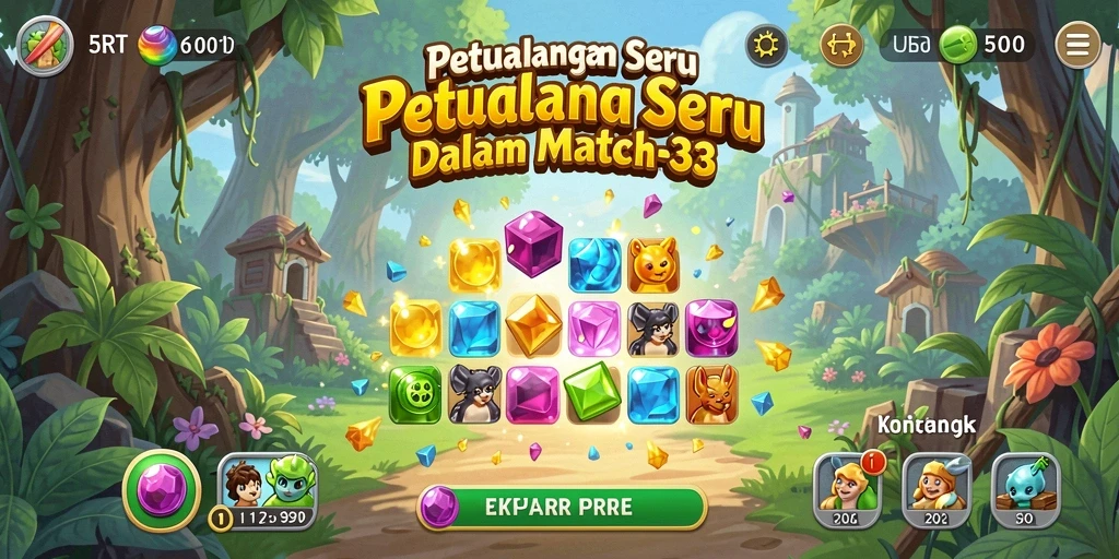 Tangkapan layar gameplay 5RT menampilkan aksi mencocokkan item yang seru.
