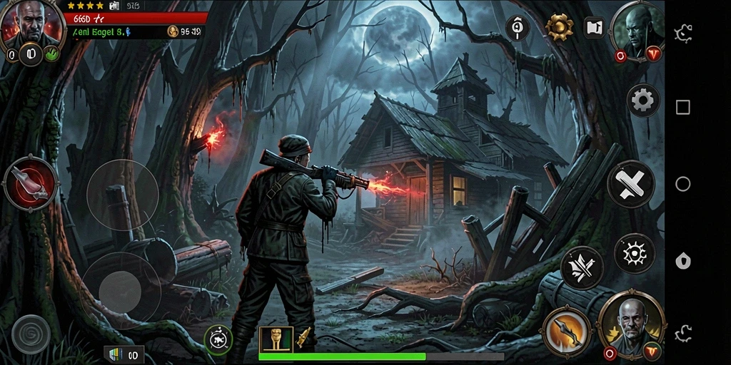 Tangkapan layar dari gameplay 66D yang menyeramkan.