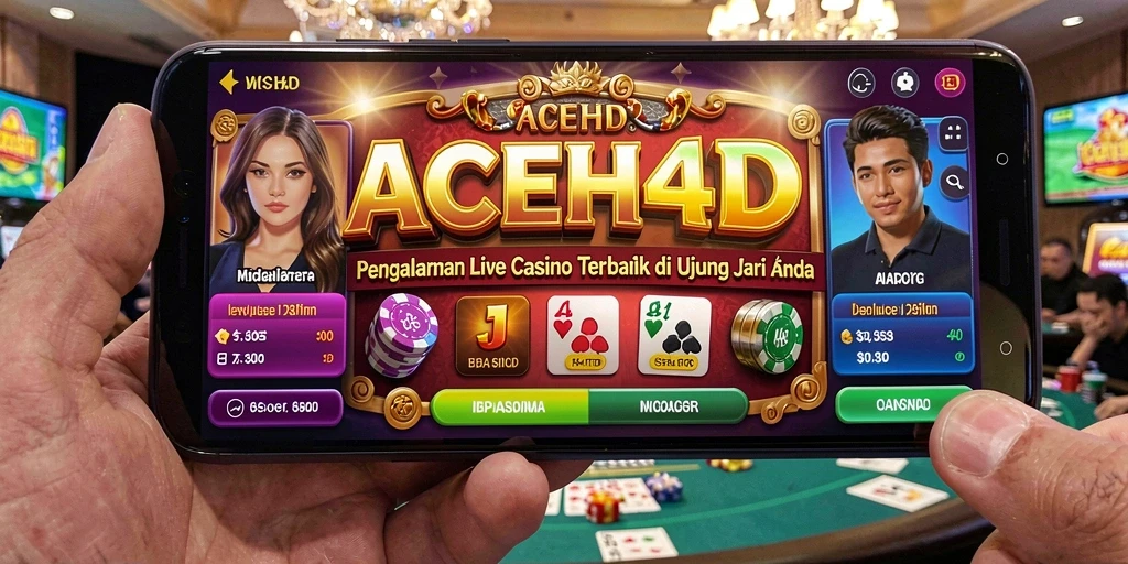 Screenshot utama ACEH4D menampilkan dealer live dalam sesi permainan kasino.