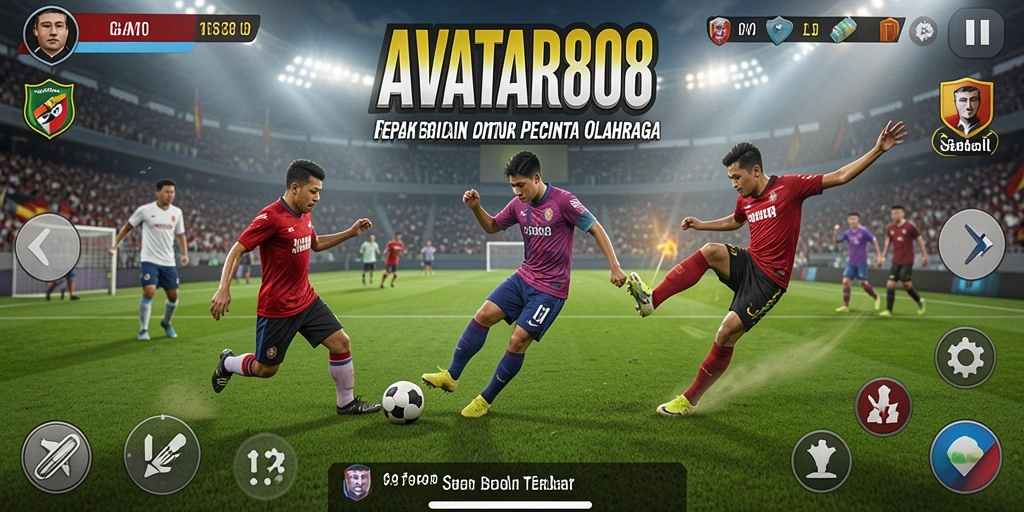 Tampilan gameplay AVATAR808 yang seru dan realistis dalam sepak bola.