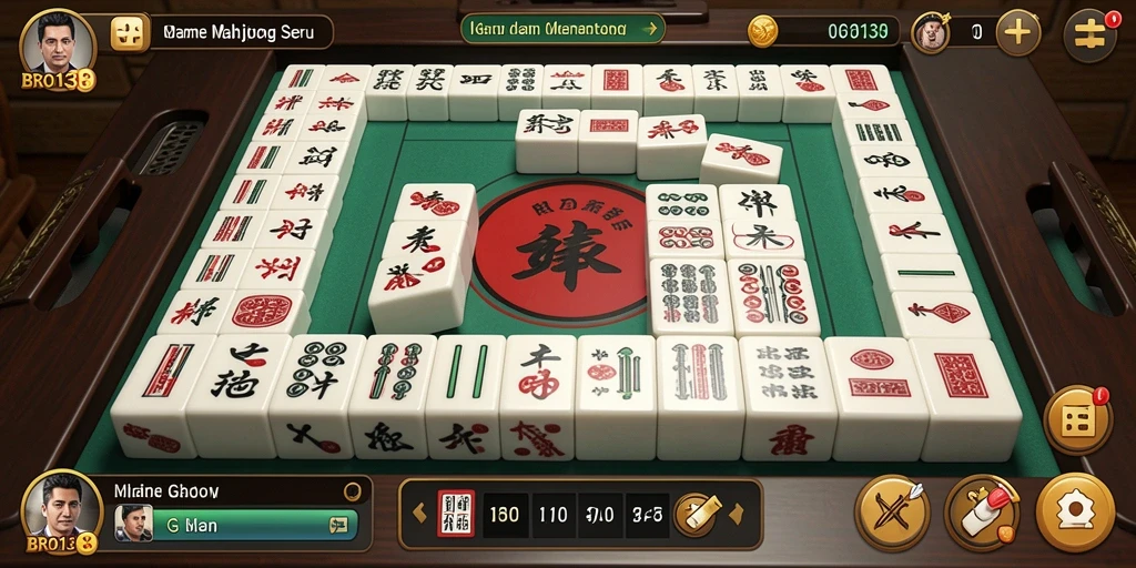 Tangkapan layar BRO138 menampilkan gameplay Mahjong yang menarik dan seru.
