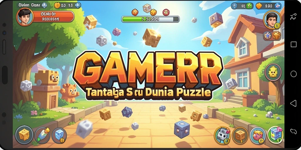 Screenshot dari gameplay GAMERP yang menampilkan berbagai teka-teki menarik.