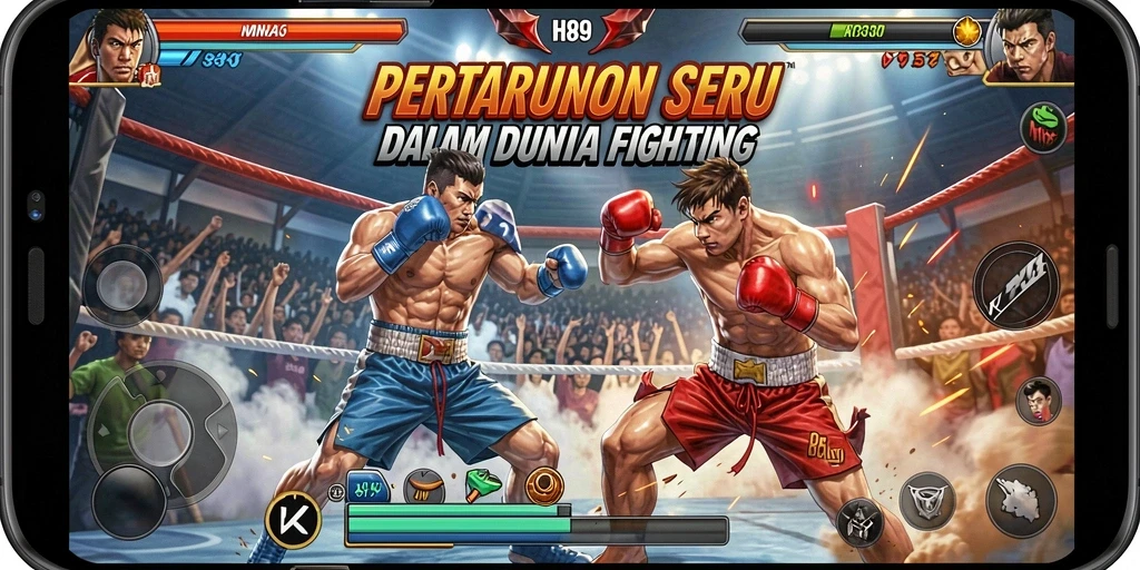 Tampilan gameplay H89 menunjukkan pertarungan seru antar karakter dengan efek visual yang mengesankan.