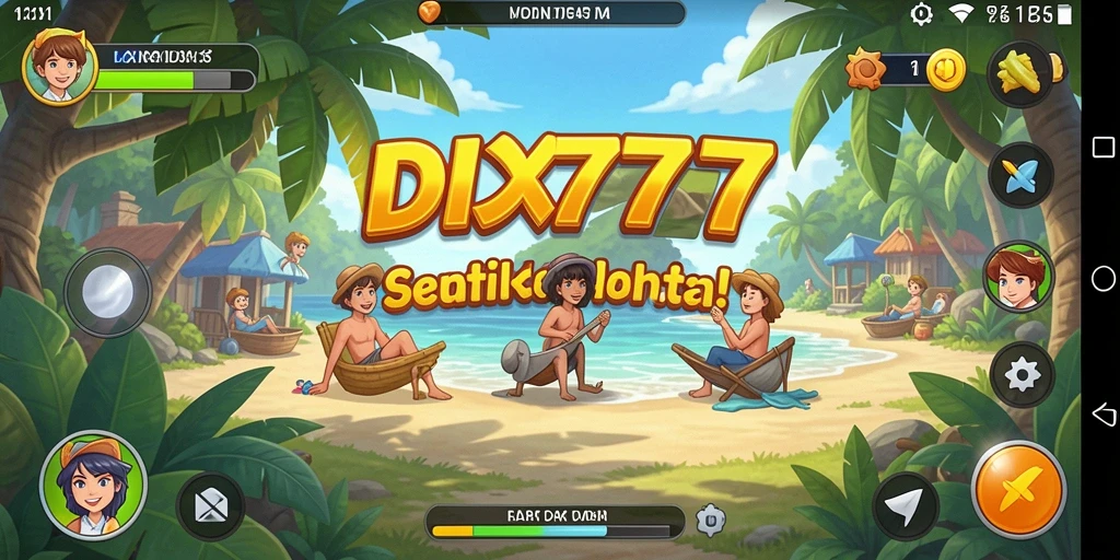 Tangkapan layar utama IDX777 menampilkan karakter lucu dalam misi santai.