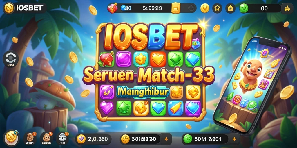 Tampilan gameplay IOSBET yang penuh warna dan seru dalam kategori Match-3.