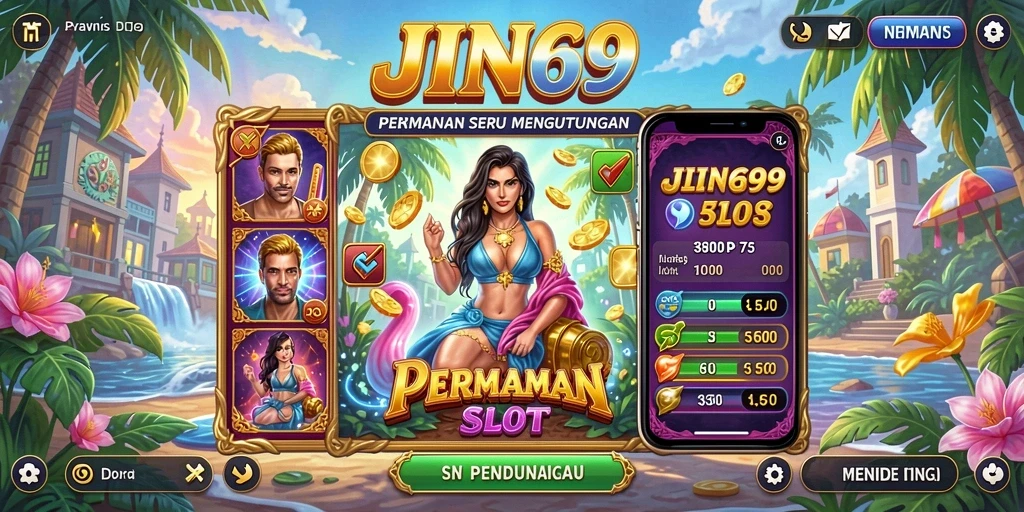 Tangkapan layar menunjukkan momen mendebarkan saat bermain Slot JIN69.