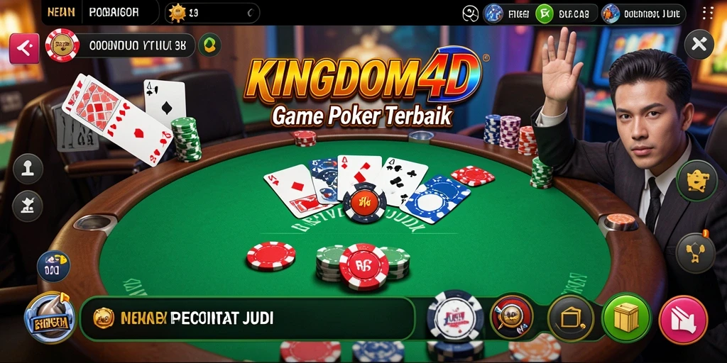 Gameplay seru dari KINGDOM4D di meja poker.