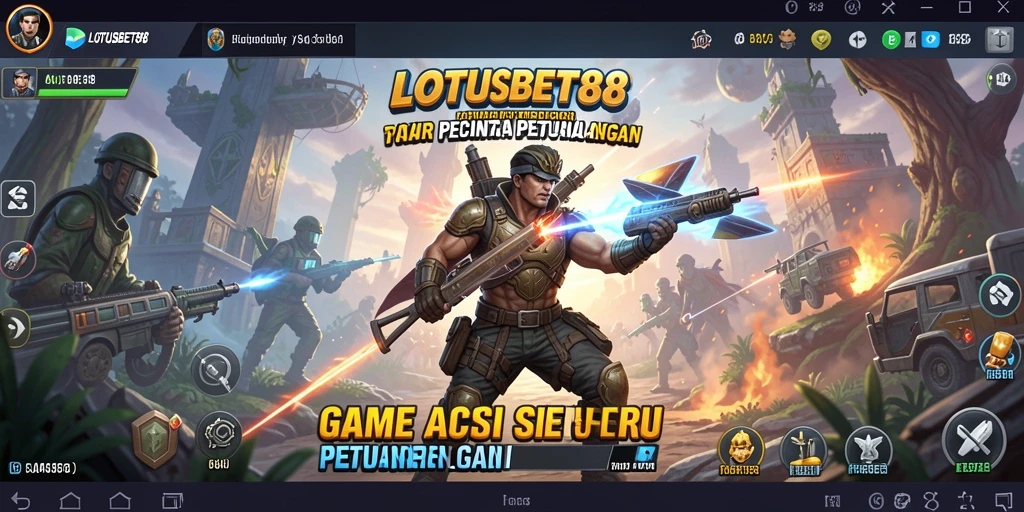 Tangkapan layar LOTUSBET88 memperlihatkan aksi seru dalam pertempuran.