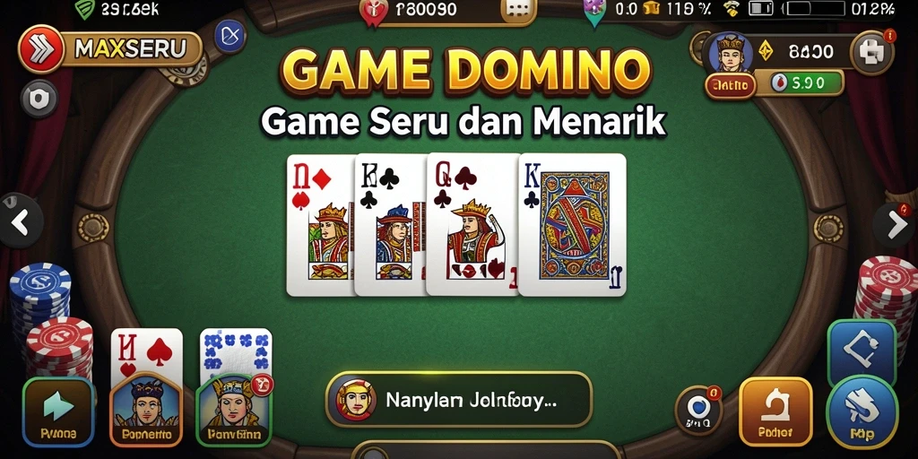 Tampilan gameplay Domino yang menarik dan seru di MAXSERU.