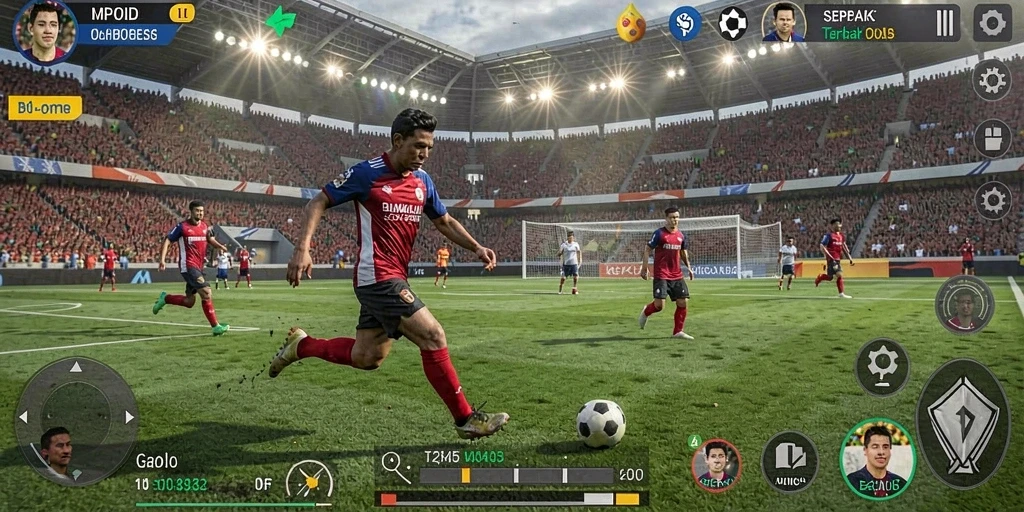Tangkapan layar MPOID menampilkan aksi mendebarkan sepak bola di lapangan.