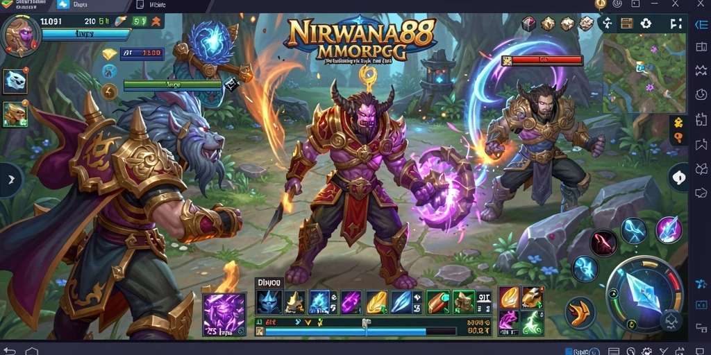 Tangkapan layar dari gameplay seru NIRWANA88 dalam dunia MMORPG.