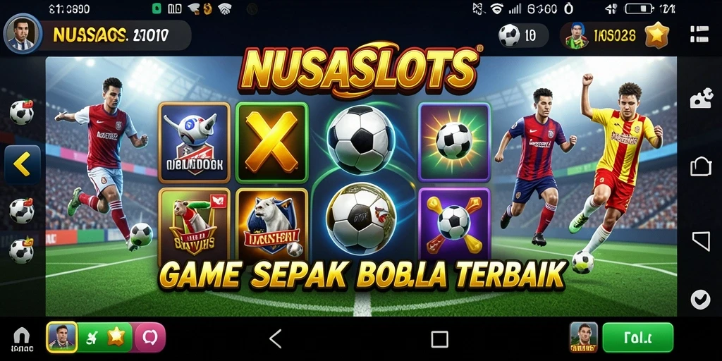 Tampilan menarik dari gameplay NUSASLOTS dengan tema sepak bola.