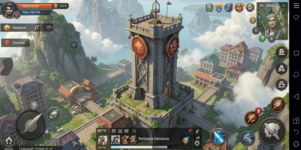 Screenshot gameplay RP79 yang menunjukkan aksi Tower Defense yang seru.