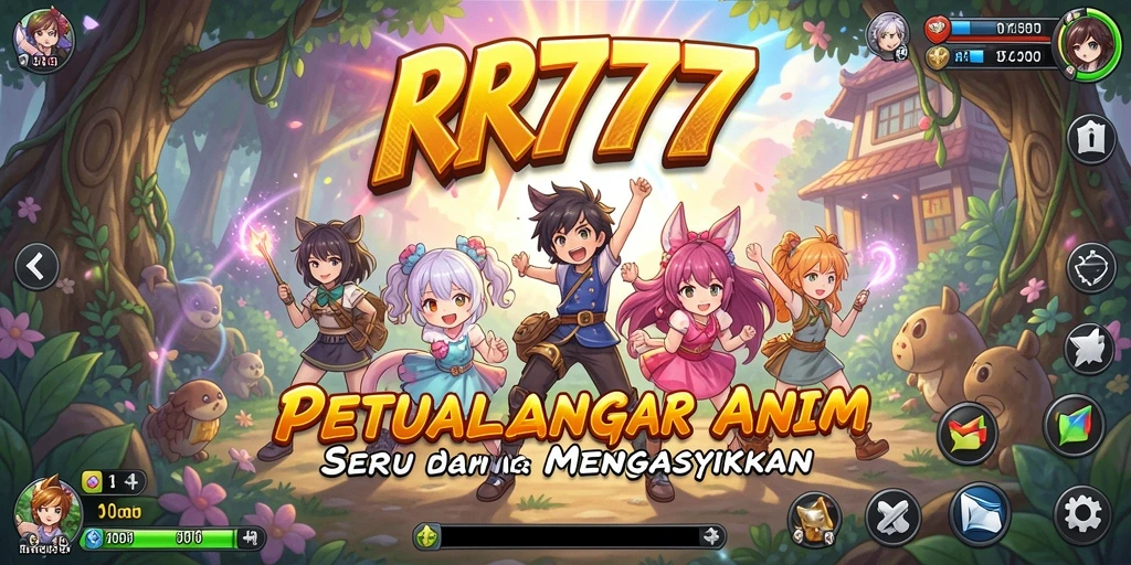 Tampilan gameplay seru dalam RR777 dengan karakter Anime yang menarik.