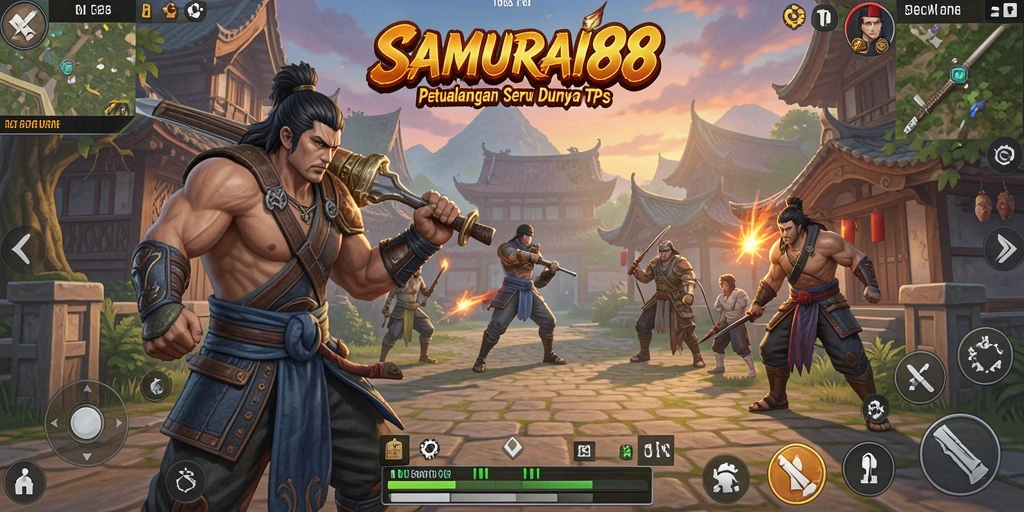 Tampilan gameplay seru dalam SAMURAI88 yang menampilkan aksi TPS.