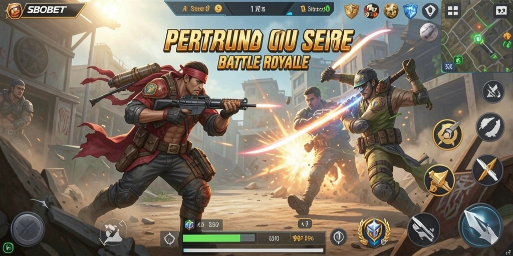 Tampilan gameplay seru di arena Battle Royale SBOBET.