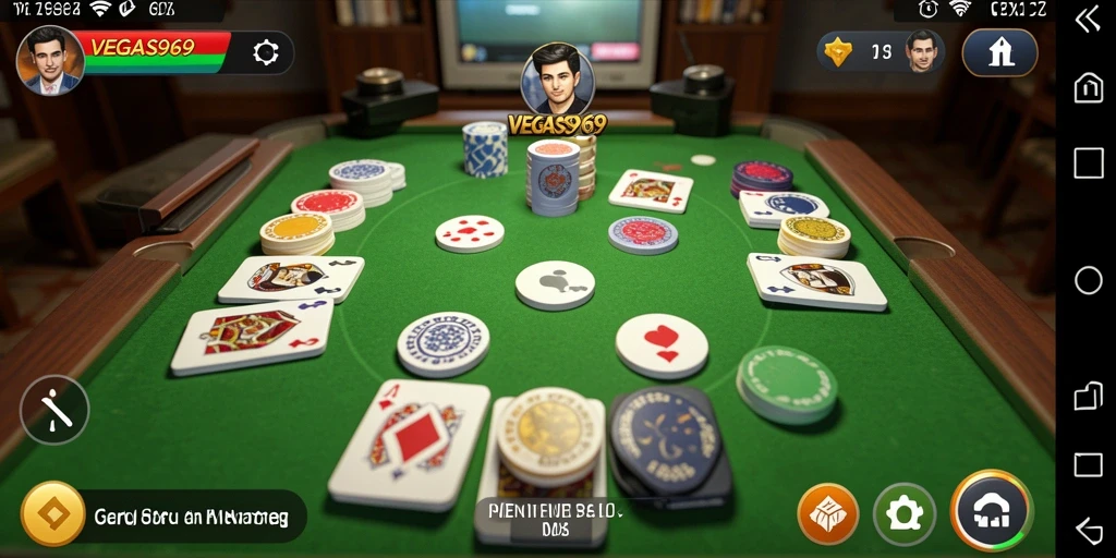 Screenshot menunjukkan gameplay seru Gaple di VEGAS969.