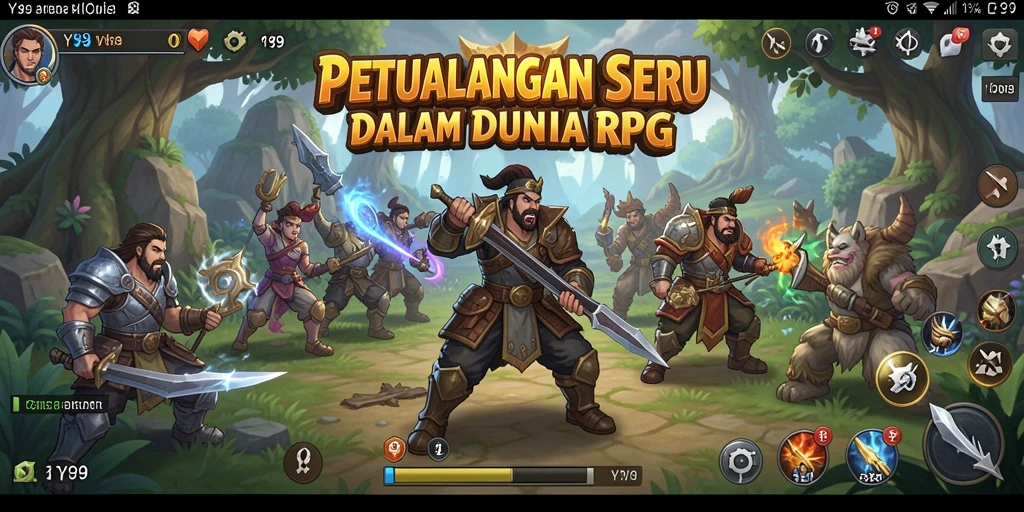 Gameplay RPG Y89 menunjukkan petualangan seru dalam dunia fantastis.