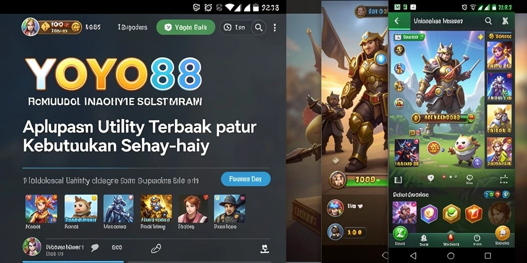 Tampilan utama YOYO88 dengan fitur-fitur Utility yang intuitif.
