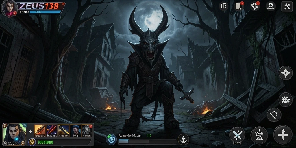 Screenshot gameplay <strong>ZEUS138</strong> yang menampilkan suasana kengerian dan ketegangan yang mendalam.