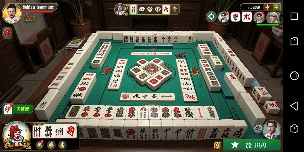 Gameplay Mahjong yang mendebarkan dan penuh strategi di ZK9.
